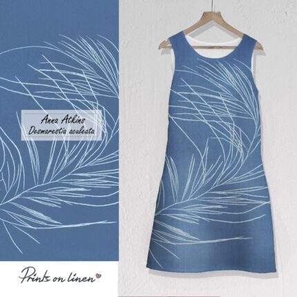 Linen dress, Anna Atkins, Desmarestia Aculeata, Sleeveless, 100% linen, Summer dress, PR1603