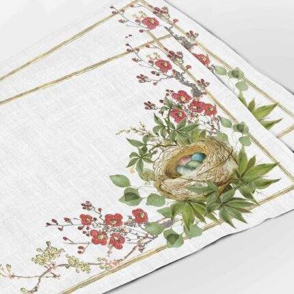 Placemats, Easter, 100% linen, decorative pattern, bohemian pattern, handmade, PR2161