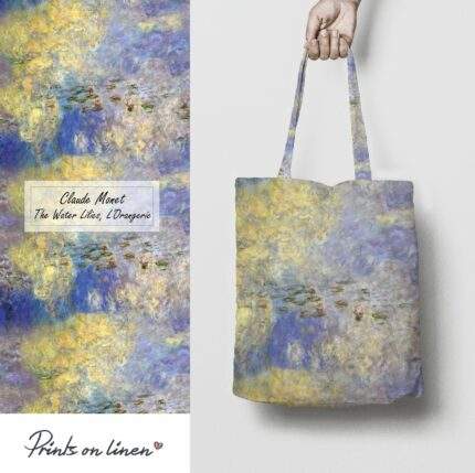 Linen Tote Bag, Claude Monet, The Water Lilies, L' Orangerie, Tote bag, 100% linen, Made in Lithuania, Hand Made Tote, Shopping bag, PR2351