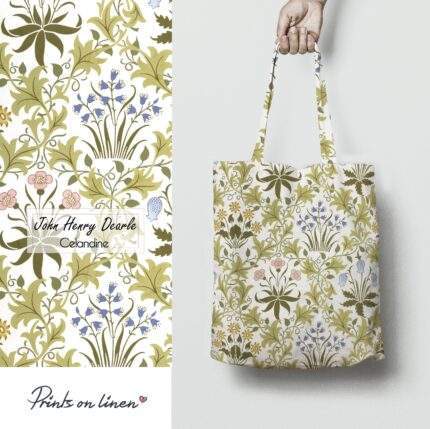 Linen Tote Bag, John Henry Dearle, Celandine, Tote bag, 100% linen, Made in Lithuania, Hand Made Tote, Shopping bag, PR2433