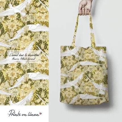 Linen Tote Bag,  L’animal Dans la Decoration, Maurice Pillard Verneuil, Tote bag, 100% linen, Made in Lithuania, Hand Made Tote, Shopping bag, PR2434