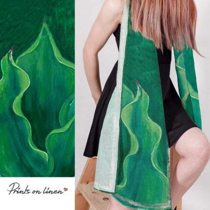 Linen scarf ,Leaf, blanket scarf, linen shawl, vintage scarf, gift for her, boho scarf, gift for mom, bridesmaid gift, PR2512