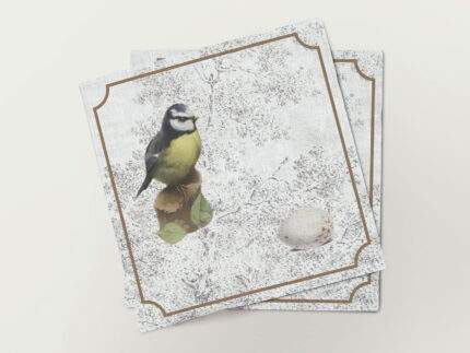 Napkins set, Bird&Egg, Mėlynoji Zylė, linen napkins, fabric napkins, 100% linen, PR3055