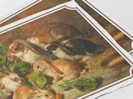 Placemats, A Family of Rabbits, Alfred Richardson Barber, 100% linen, PR3045