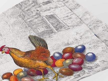 Placemats, Farmhouse Chicken, 100% linen, PR3047