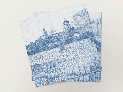 Napkins set, View of Arles with Irises in the Foreground, linen napkins, fabric napkins, 100% linen, PR3062