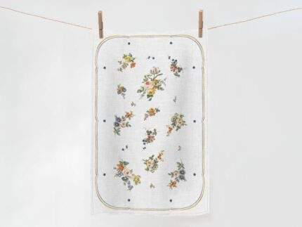 100 % Linen towel, Jacques-François Micaud Porcelain Salad Bowl, ca. 1775, Kitchen towel, Home towel, PR3075