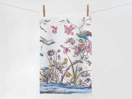 100 % Linen towel,  Jean Pillement Japanning, Kitchen towel, Home towel, PR3079