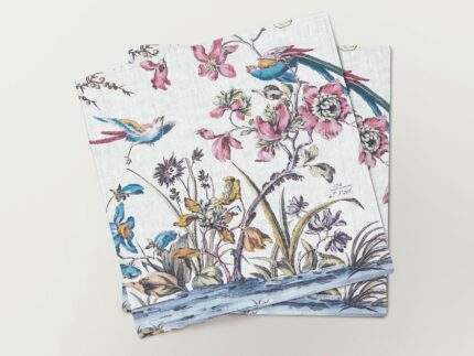 Napkins set, Jean Pillement Japanning, linen napkins, fabric napkins, 100% linen, PR3077