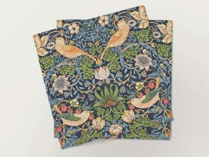Napkins set, Strawberry Thief by William Morris, LARGE PATTERN, linen napkins, fabric napkins, 100% linen, PR3065