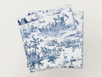 Napkins set, The Inauguration of The Port of Cherbourg by Louis, linen napkins, fabric napkins, 100% linen, PR3081