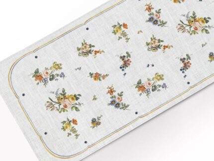 Table runner, Jacques-François Micaud, Porcelain Salad Bowl, 1775. 100% linen, linen table runner, artwork, PR3072