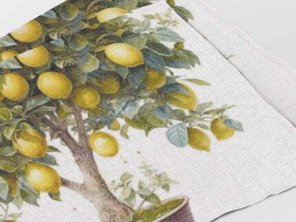 Placemats set, Lemon Tree in a Pot, linen placemats, 100% linen, PR3110