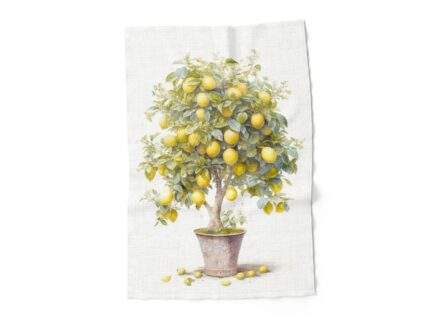 Linen towel, Lemon Tree in a Pot, Kitchen towel, Home towel, PR3111