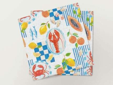 Napkins set, Seaside Party, linen napkins, fabric napkins, 100% linen, PR3101
