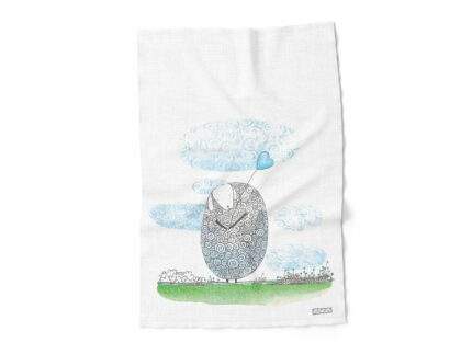Linen towel, Blue Heart, Kitchen towel, Home towel,  PR3181