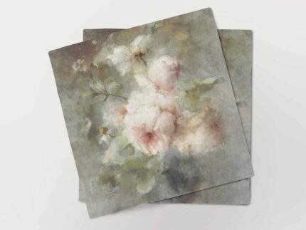 Napkins set, Vintage Rose, fabric napkins, 100% linen,  PR3197