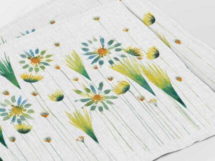Placemats set, Artist Milda, Chamomile, linen placemats, 100% linen, PR3157