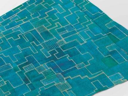 Placemats set, Artist Milda, Blue Meditation, linen placemats, 100% linen, PR3164