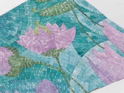 Placemats set, Artist Milda, Lake From My Hometown, linen placemats, 100% linen, PR3162