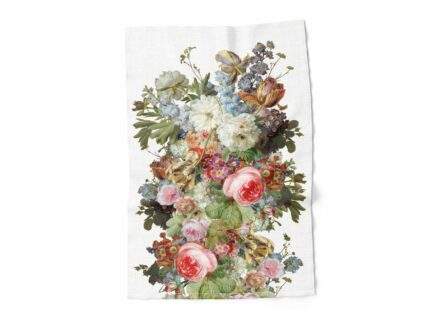 Linen towel, Gerard van Spaendonck, White Background, 100% linen, Tea towel, Kitchen towel, PR3219
