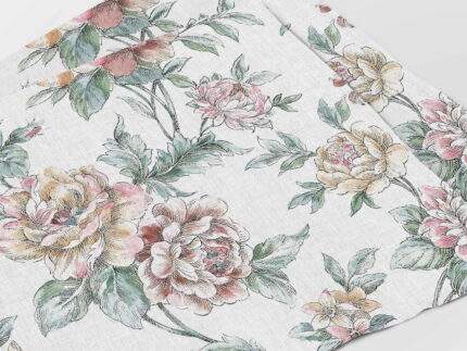 Placemats, Blooming Peonies, 100% linen, decorative pattern, PR3226
