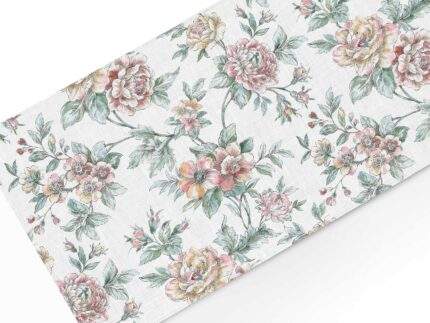 Table runner, Blooming Peonies,100% linen, custom length, linen table runner, matching table runner, PR3224