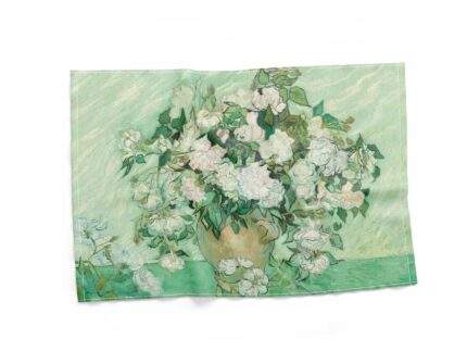 Linen towel, Van Gogh, Roses 1890, 100% linen, Van Gogh textile, PR3230