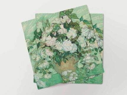 Napkins set, Van Gogh, Roses, 1890, linen napkins, wedding napkins, fabric napkins, PR3234