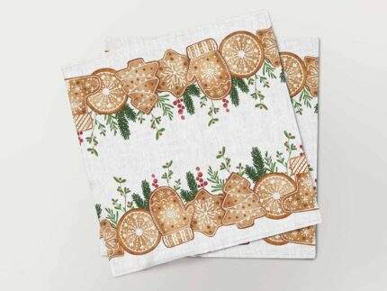 Napkins set, Christmas Cookies, linen napkins, fabric napkins, PR3293