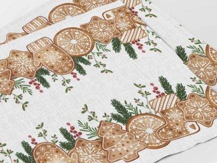 Placemats, Christmas Cookies, 100% linen, Holiday pattern, PR3294