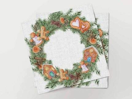 Napkins set, Gingerbread, linen napkins, fabric napkins, PR3297
