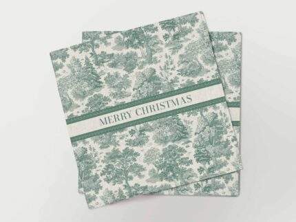 Napkins set, Toile Christmas, linen napkins, fabric napkins, PR3273