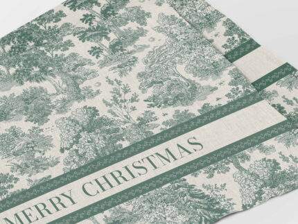 Placemats, Toile Christmas, 100% linen, decorative pattern, PR3274