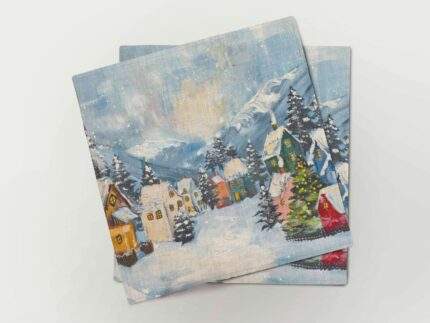 Napkins set, Mountain Village, linen napkins, fabric napkins, PR3285