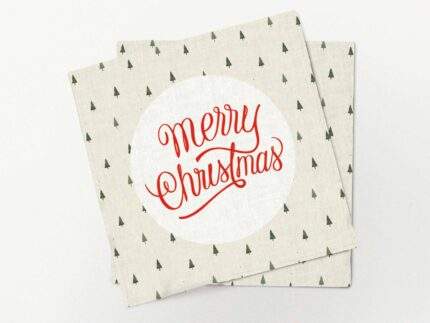 Napkins set, Holiday Woods, linen napkins, fabric napkins, PR3317