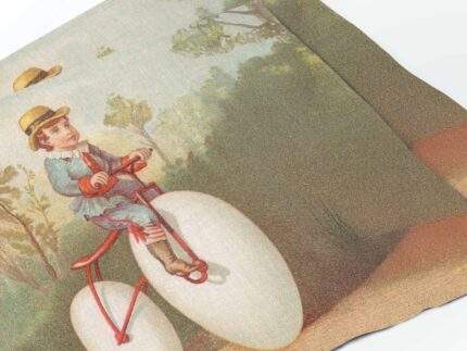 Placemats, Boy riding a bicycle with eggs as a wheel, PR3438