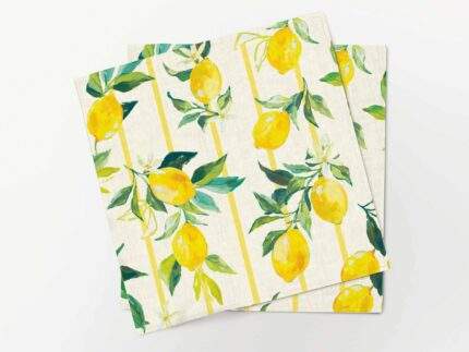 Napkins set, Tuscan Lemons, 100% linen, PR3465
