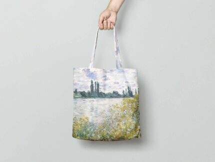 Linen Tote Bag, Claude Monet, Ile Aux Fleurs Near Vétheuil, PR3481