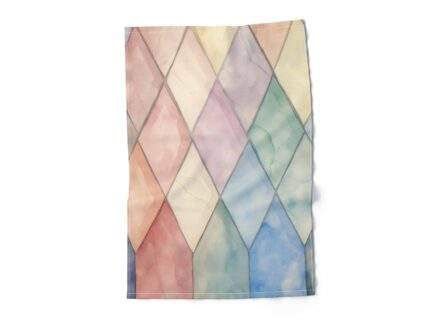 Linen towel, Watercolor & Lines, Gemstones abstract pattern, 100% linen, PR3443