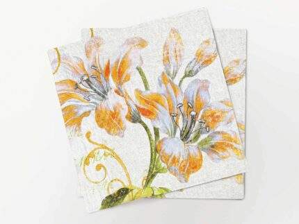 Napkins set, Golden Lily, 100% linen, PR3525