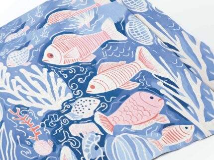 Placemats set, Ocean Fish, 100% linen, PR3566