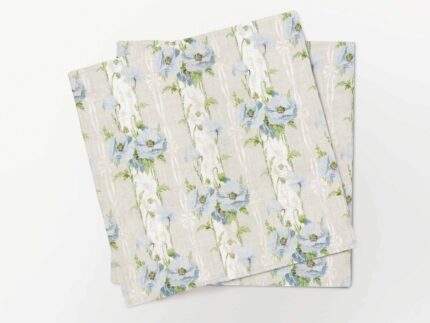 Napkins set, Blue poppies (1860), Frederick Beck, PR3461