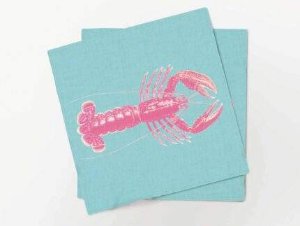 Napkins set, Aqua & Pink Lobster, PR3548