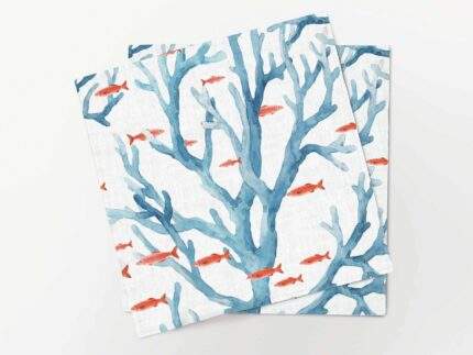 Napkins set, Coral Drift, 100% linen, PR3569