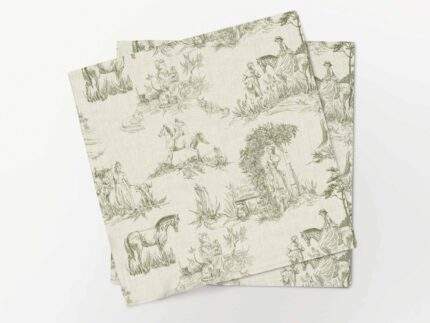 Napkins set, Toile de Jouy, Horses, PR3653