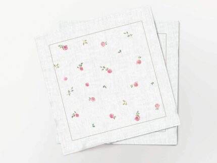 Napkins set, Petite Roses, 100% linen, PR3633