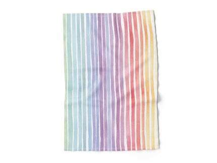 Linen towel, Rainbow Stripes, 100% linen, PR3643