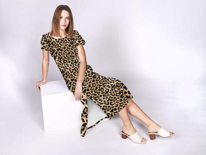 chinese dress ladies Roma Shift Dress 2 - Leopard Linen main image 0