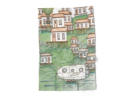 Linen towel, City under the Water, PR3776